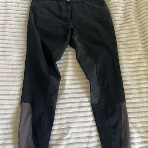 Dover Saddlery 'Wellesley' Full Grip Breeches in Black/Grey - Women's